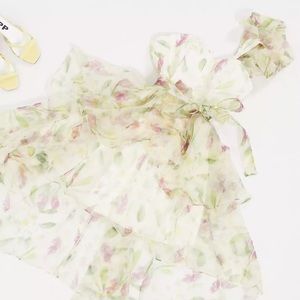 Forever U organza prom dress in floral print